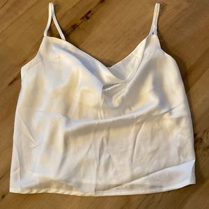 Nasty Gal Draped neckline white tank, silk material